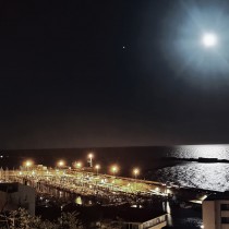 Vue balcon sur port GRH4-Sète  Pleine lune